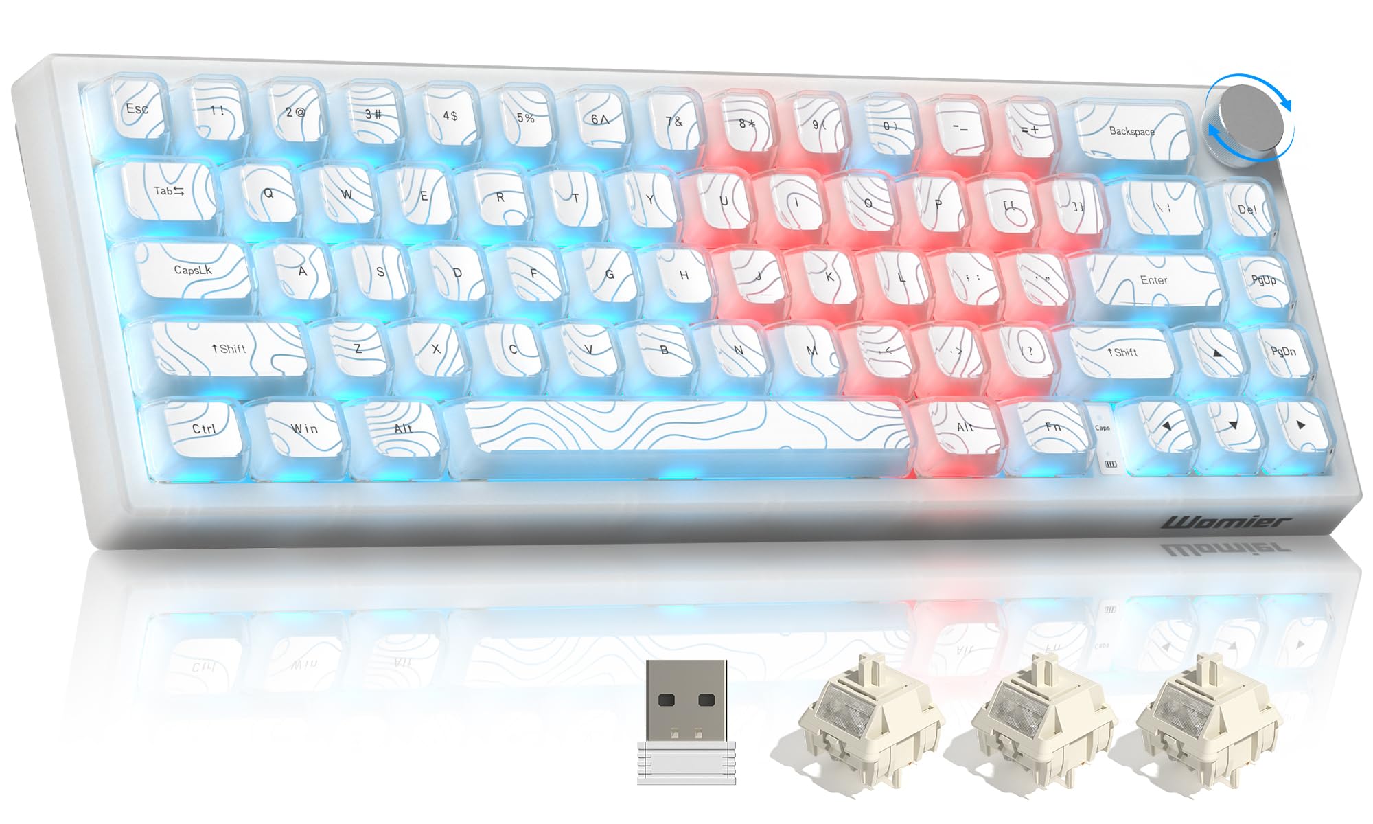 Amazon.com: Womier 60% Keyboard Gaming, Wireless Mechanical Creamy